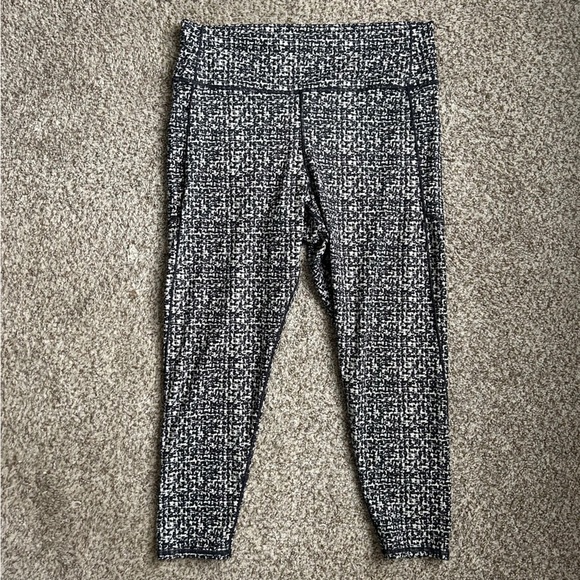 GAP Fit Power Move High Rise Ankle Leggings White Black Workout Activewear XL - Picture 1 of 4